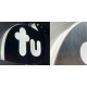Lettres dibond argent satiné + méthacrylate illuminé