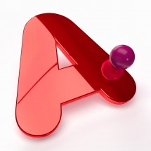 Lettres en plexiglas miroir rouge