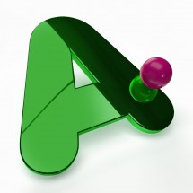 Lettres en plexiglas miroir vert