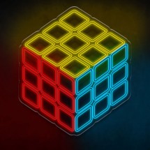 Néon rubik's cube