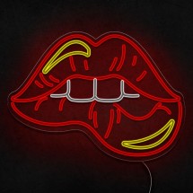 Neon levres mordues