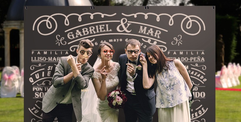 Photocall Pizarra para Boda