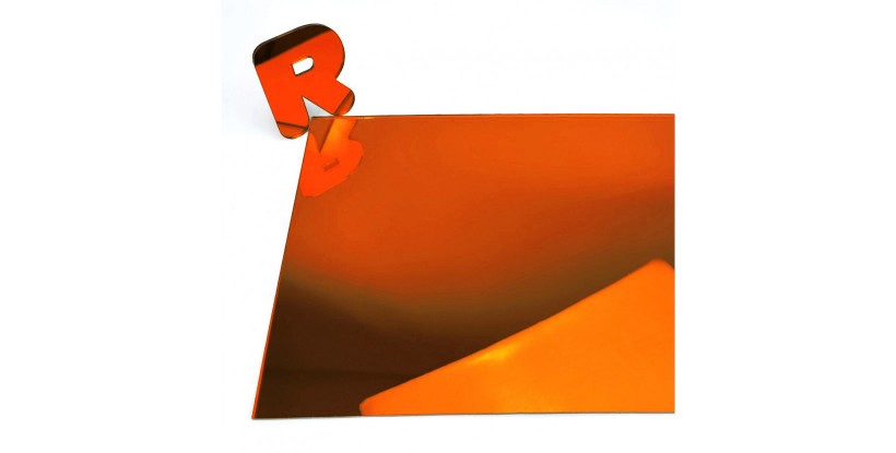 Letras metacrilato espejo naranja