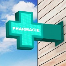 Enseigne croix de pharmacie LED