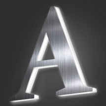 Lettres lumineuse en aluminium et méthacrylate