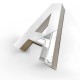 Lettre en relief creuse en aluminium