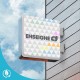 Enseigne drapeau lumineuse coins arrondis