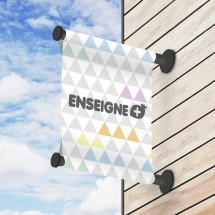 Enseigne drapeau en kakémono recto-verso en bâche