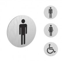 Toilettes signalétique en aluminium brossé