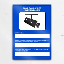 PANNEAU D'INFORMATION "ZONE SOUS VIDÉO SURVEILLANCE