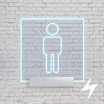 Signalisation de toilette support carré + néon LED