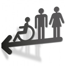 Signalisation de toilette perpendiculaire| Enseigne drapeau toilette