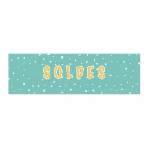 Affiche de vente de confettis turquoise
