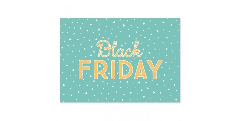 Affiche black friday Confettis Turquoise