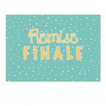 Affiche de la vente aux enchères finale de confettis turquoise