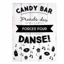 Affiche de mariage de Candy Bar blanche