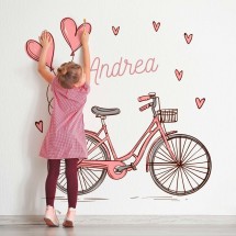 Stickers enfants vélo rose