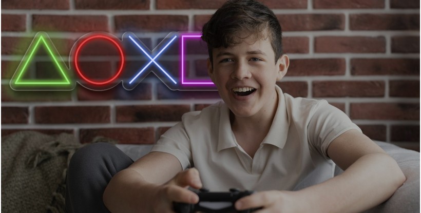 Néon boutons de la PlayStation