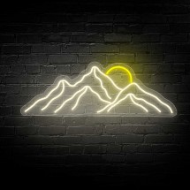 Néon montagne et soleil