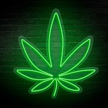 Néon feuille de cannabis