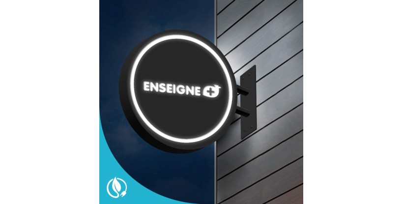 Enseigne drapeau ronde dibond led