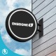 Enseigne drapeau ronde dibond led