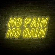 Néon phrase 'NO PAIN NO GAME'
