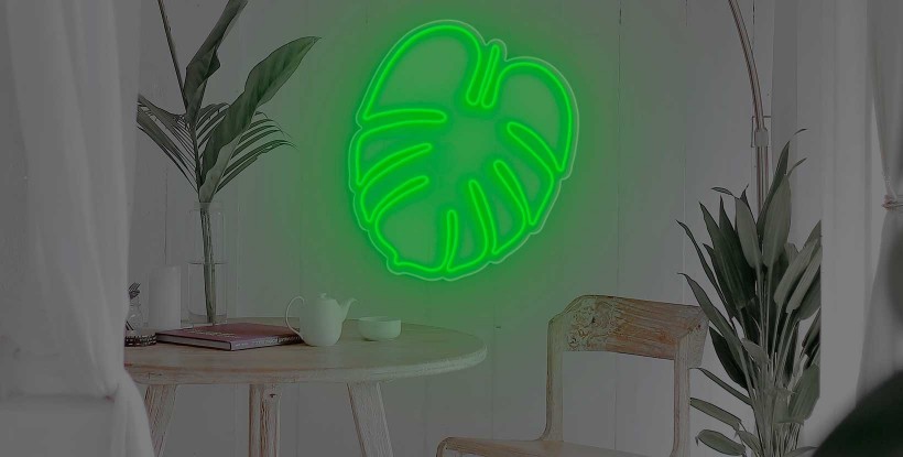 Néon Feuille de Monstera