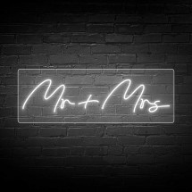 Néon de marriage Mr + Mrs