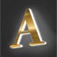 Lettres en laiton + méthacrylate lumineux