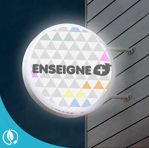 enseigne drapeau lumineuse